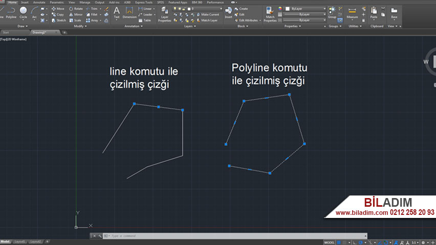 Polyline komutu Explode komutu Join komutu kullanımı » biladim.com